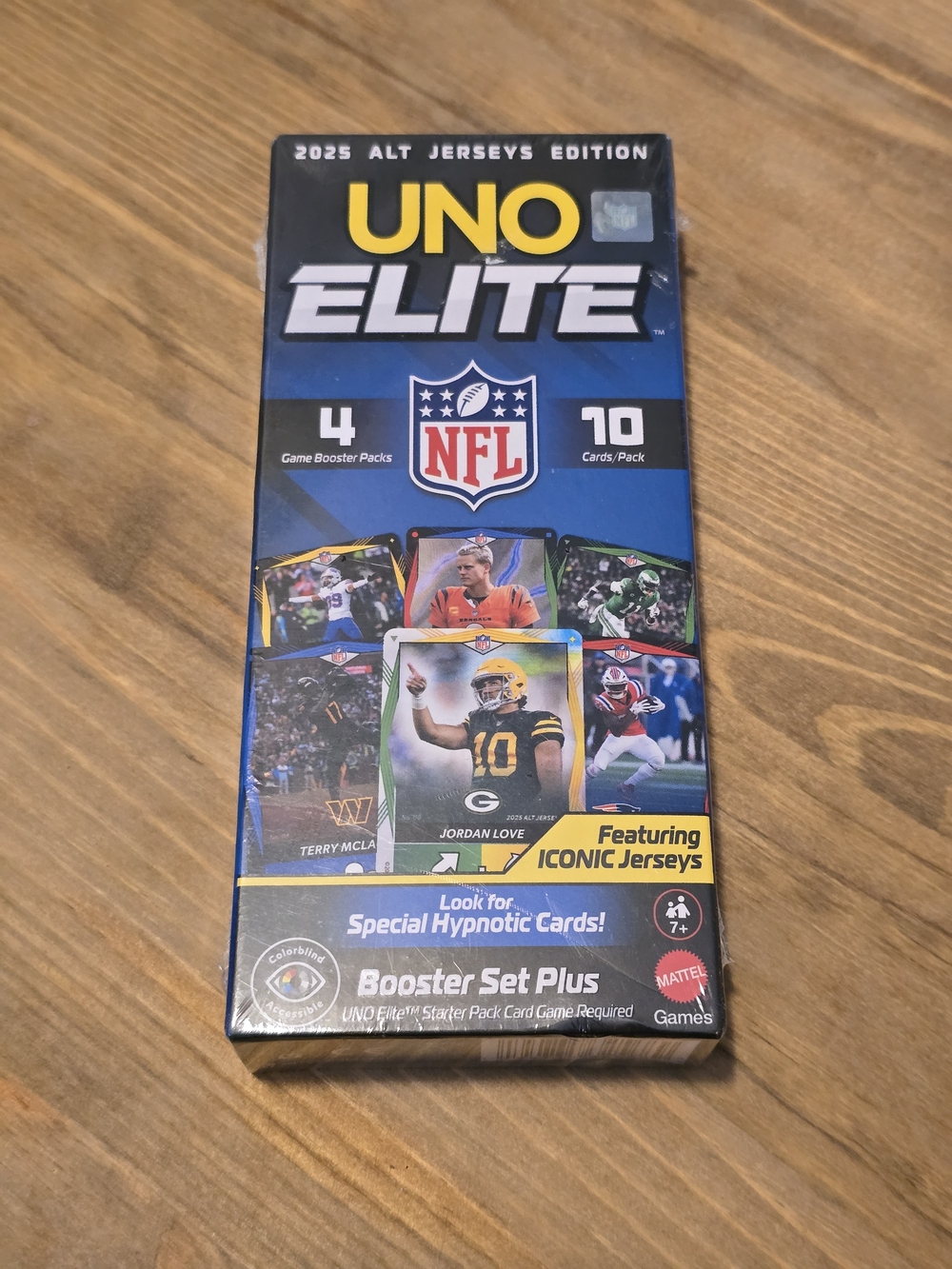 Mattel UNO Elite NFL 2025 Alt Jerseys Edition Booster Set Plus NEW Sealed